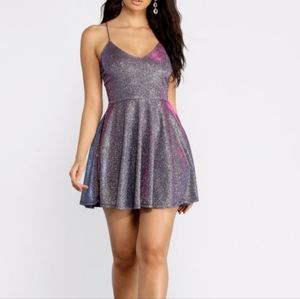 Formal Glitter Skater Dress